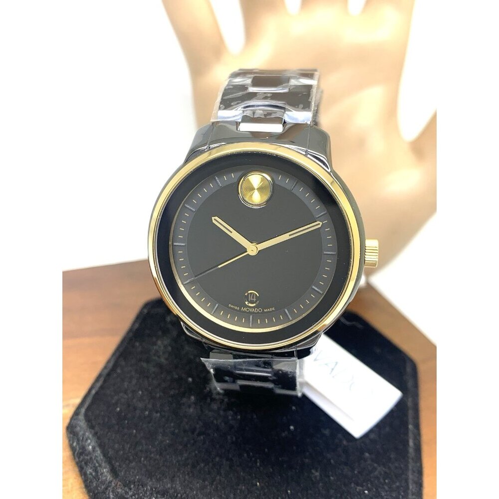 Movado Women's Watch 3600936 Bold Verso Swiss Quartz Gold Black Ceramic 38mm